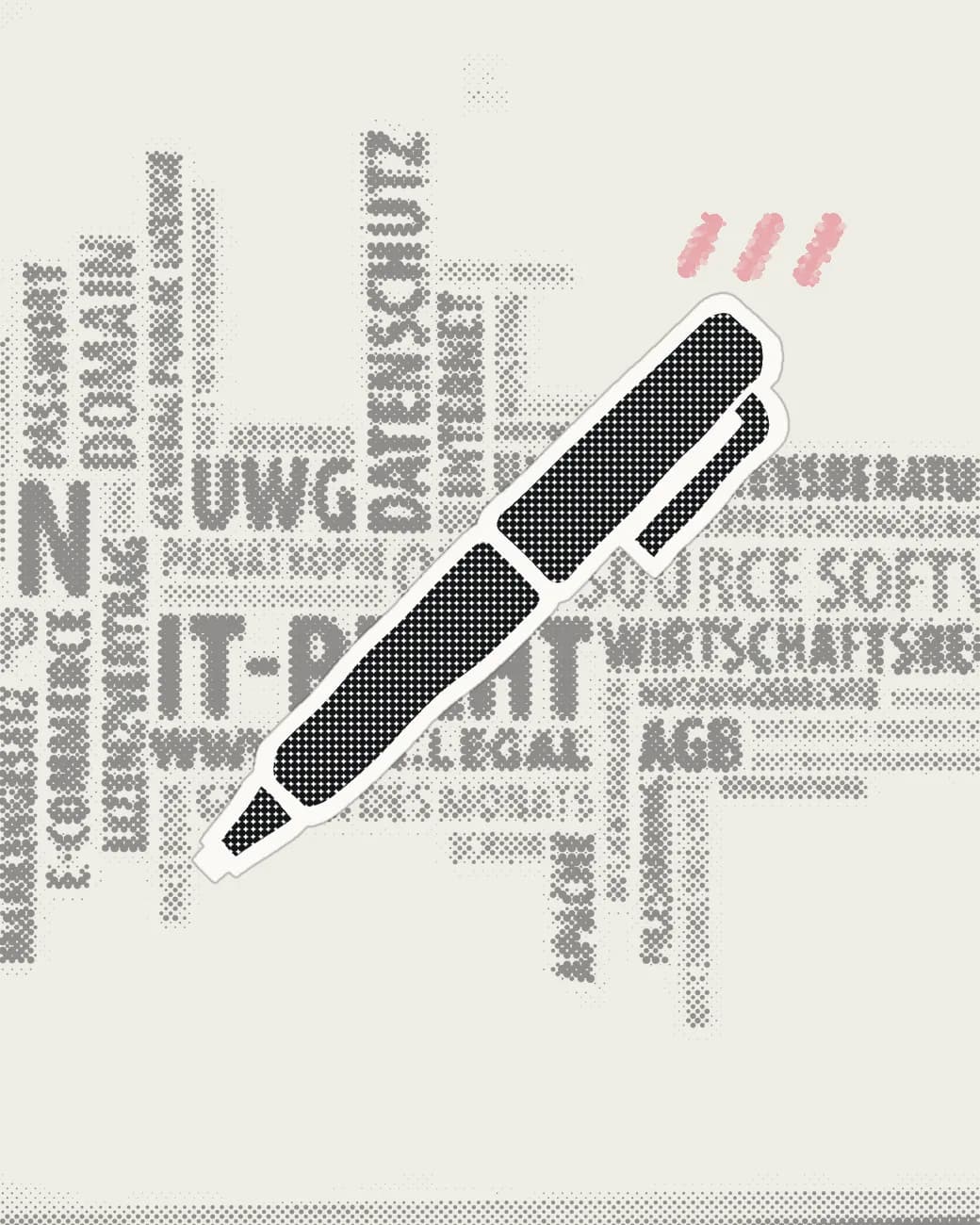Illustration zum Urheber- & Medienrecht: Schreibfeder